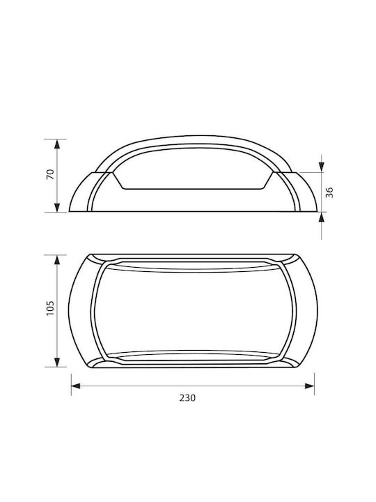 Vivalux Επιτοίχια Χελώνα Εξωτερική LED IP54 12W με Φυσικό Λευκό Φως