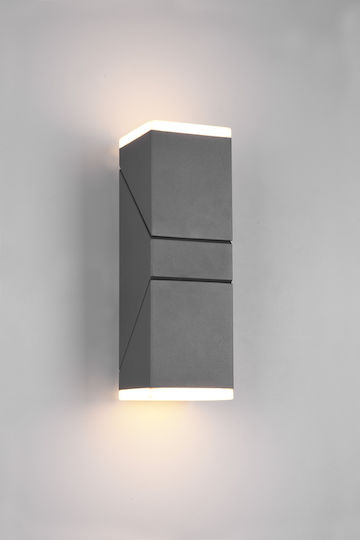 Trio Lighting Avon Επιτοίχια Εξωτερική Πλαφονιέρα LED IP54 7W με Θερμό Λευκό Φως Διπλής Δέσμης 9x28εκ.
