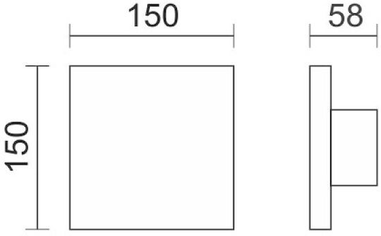 Spot Light Επιτοίχια Εξωτερική Πλαφονιέρα LED IP65 8W με Ρυθμιζόμενο Λευκό Φως