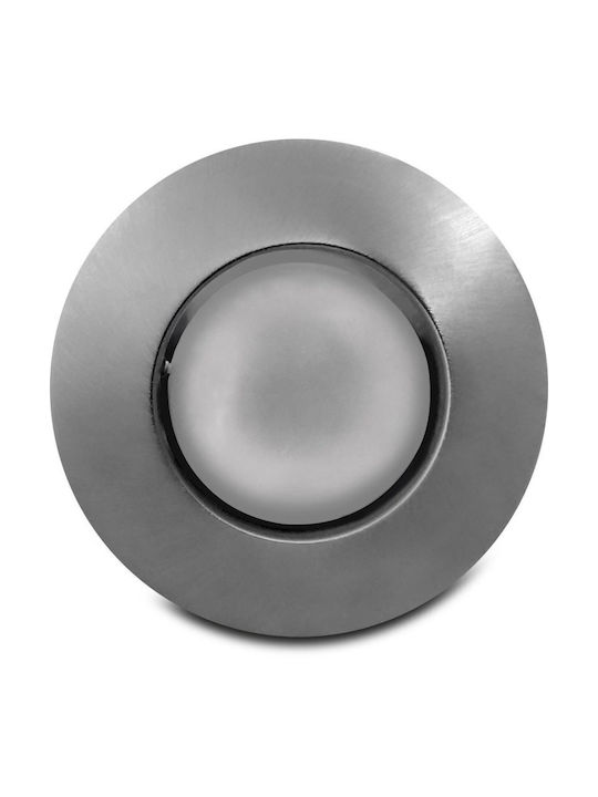 Arapidis Rund Metallisch Einbau Spot mit Fassung E27 Gray 12x12cm. 1Stück