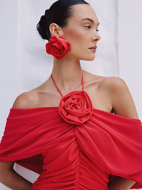 Summer Mini Evening Dress Red