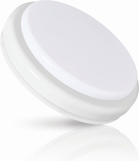 Fos me Επιτοίχια Εξωτερική Πλαφονιέρα LED IP54 18W με Φυσικό Λευκό Φως