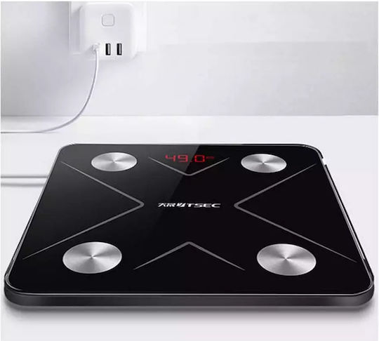 Smart Badezimmerwaage 180kg mit Körperfettmessung Bluetooth Schwarze 17089V