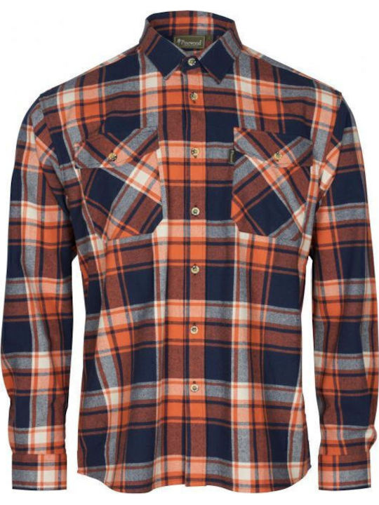 Langärmlig Flanell Hemd Navy/Orange