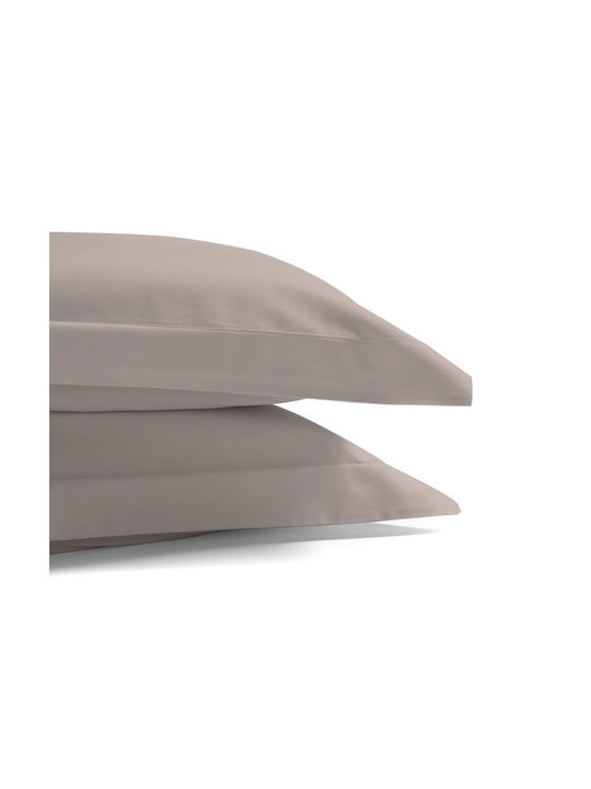 Aslanis Home Satin Σετ Μαξιλαροθήκες Oxford Khaki 50x80εκ.