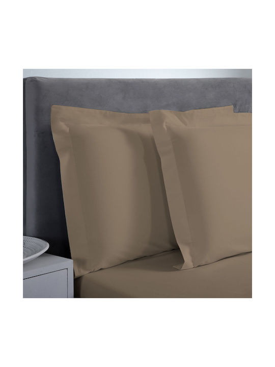 Aslanis Home Satin Plain Pillowcase Set Oxford Khaki 50x80cm.