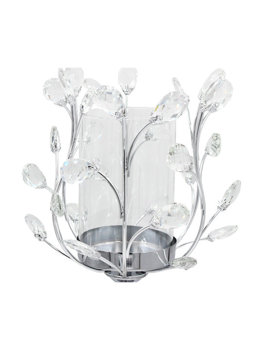 Keskor Candle Holder Metal in Silver Color 22x22x50cm 1pcs