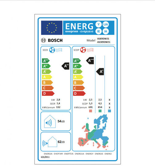 Bosch Serie 4 PerfectClima Aparat De Aer Condiționat Inverter 9000 BTU A++/A+ Cu WiFi