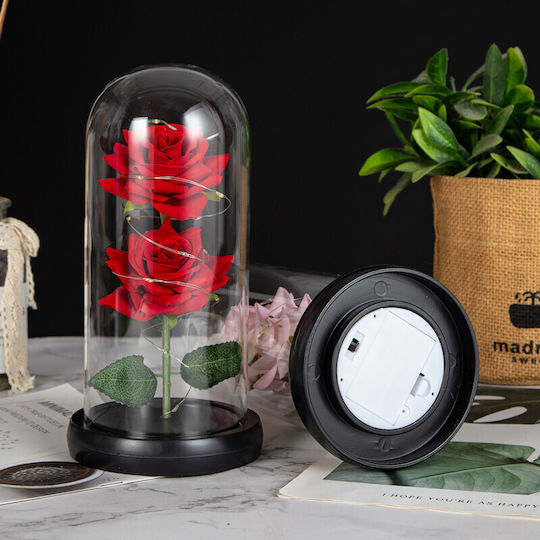 Eternal Roses Vase Abs Multicolor Led – Rgb Led Red 2 Roses 19x11cm
