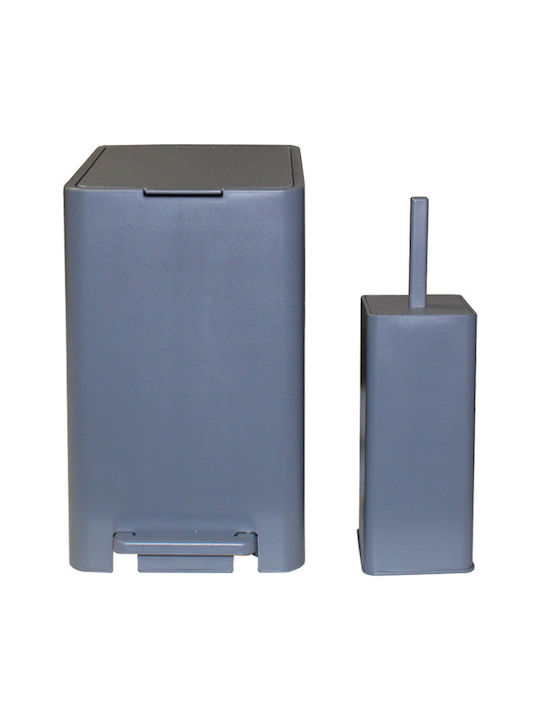 Κάδος Μπάνιου Πεντάλ 17lt 18.5x26x37cm Εσωτερικό Κάδο 10lt 1.04kg Πλαστικό Soft Close Γκρι Τιτανίου Ελλάδας