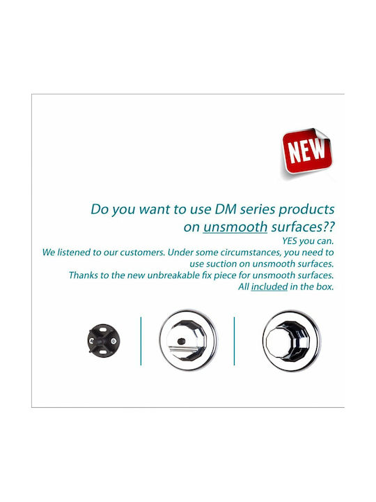 Tekno-tel Wall Mounted Paper Holder 10x9x14cm Thickness Ø7mm Load Capacity 12kg Chrome Plated Steel Extra Strong Suction Cup