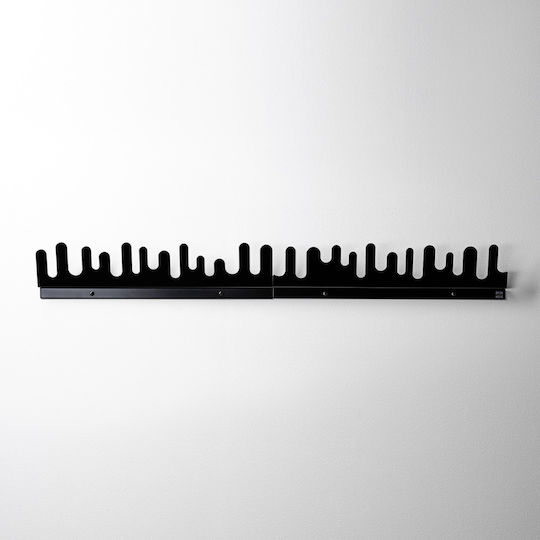 Κρεμάστρα Τοίχου Wave Μαύρη Σετ 2 Mέταλλο Design House Stockholm