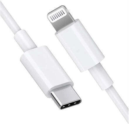 Редовна USB-C към Lightning кабел Бял 2м