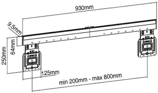 TV Stand 43-100 Fixed Ultra Slim LED-1948 LLC 04.044.0115