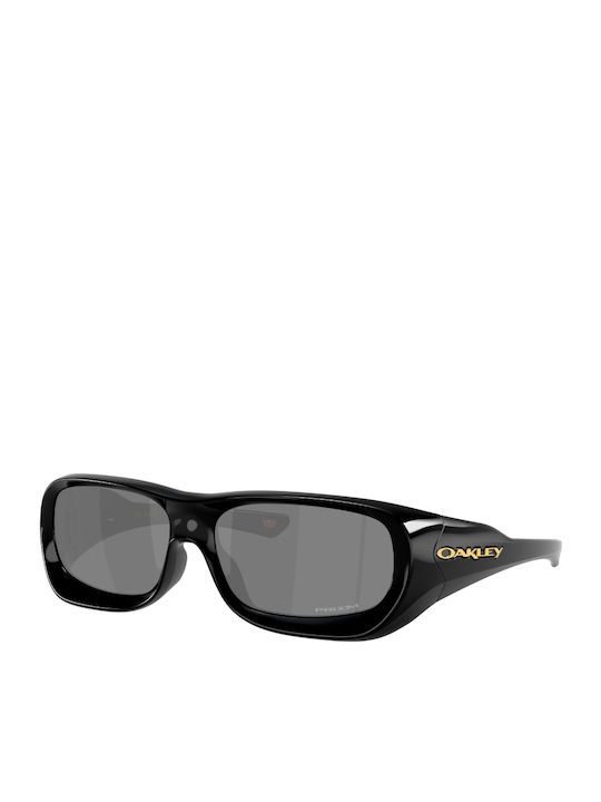 Men's Sunglasses with Black Glossy Horn-Rimmed Frame