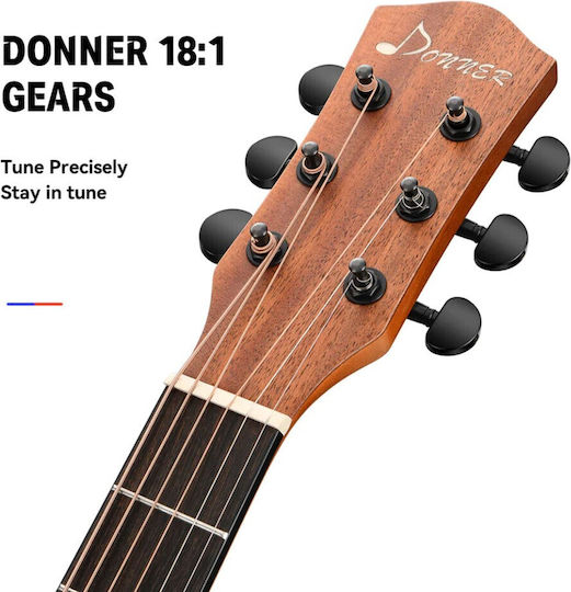 Donner Ec-1018 Semi-Akustik Gitarre Set