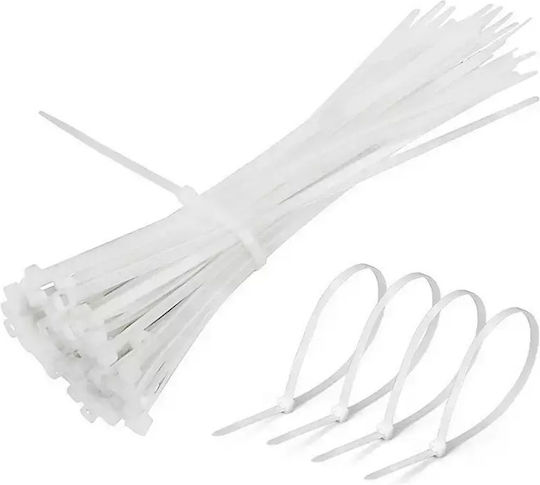 Plastic Cable Ties 100mmx2.5mm In White Colour 100pcs 11348V
