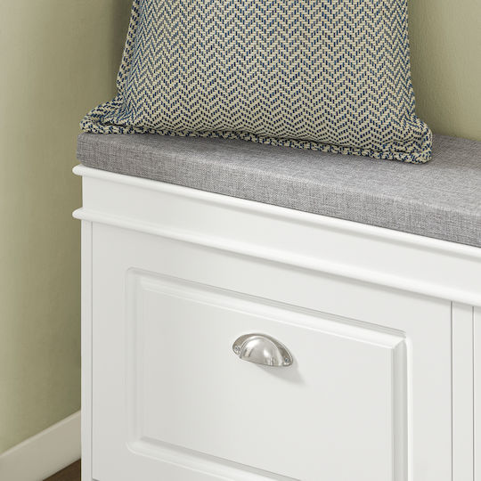 Entry Furniture with Shoe Rack & Bench White 104x52x24cm