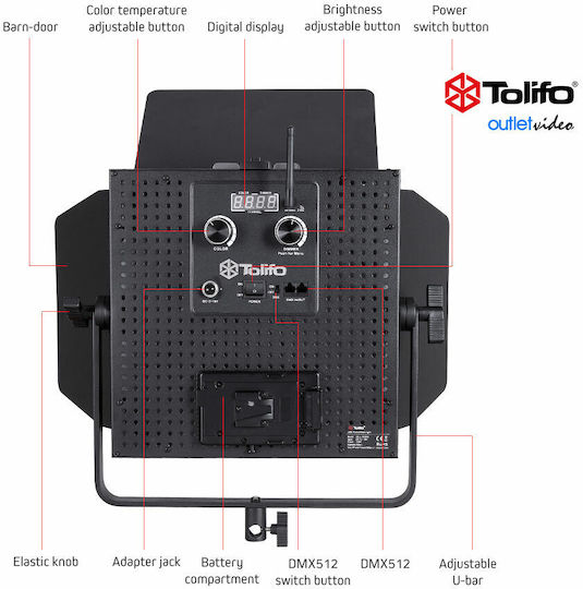 Tolifo LED-Panel 3200KK 100W mit Lichtstrom 10000lmlm