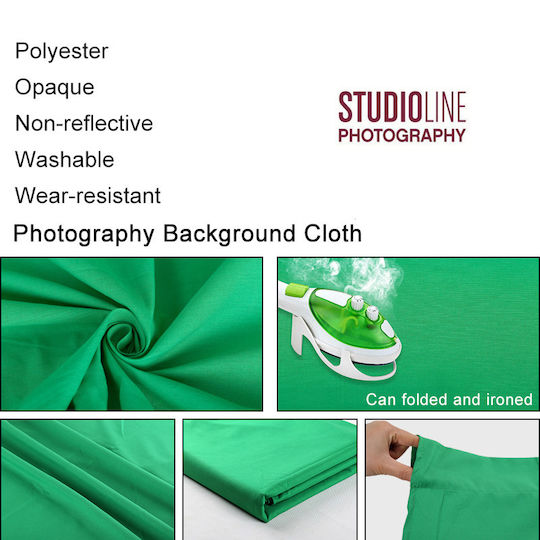 Studioline 3 x 6 Double-Sided Professional Black Polyester Photography Cloth