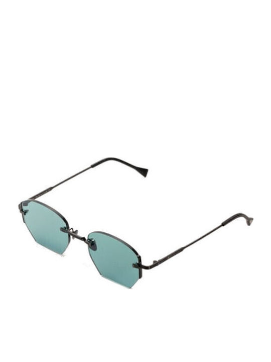Kyme Unisex Sonnenbrille mit Schwarz Metall Gestell und Schwarz Linse EZRA 04