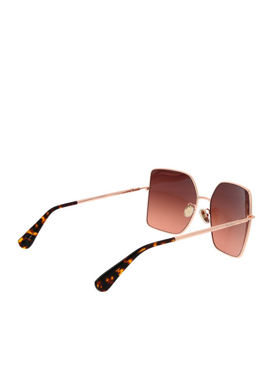 Max Mara Women's Sunglasses with Rose Gold Metal Frame and Pink Lens MM 0062-H 50F