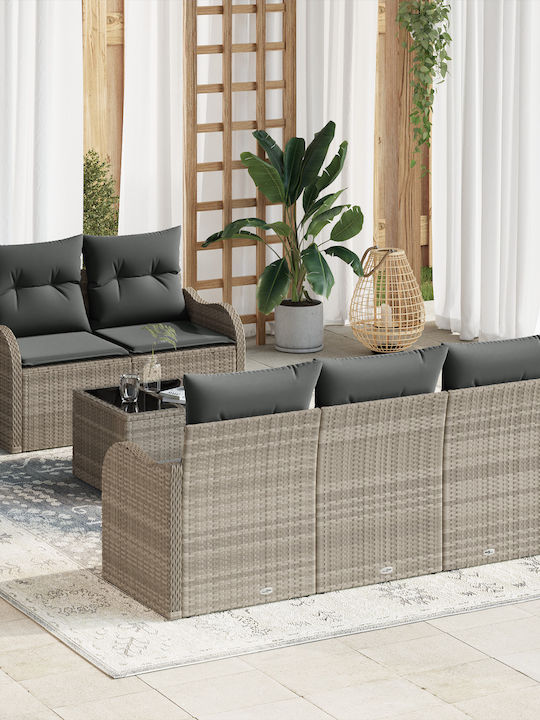 Zweisitziges Sofa Außenbereich Rattan mit Kissen 55x55x37cm