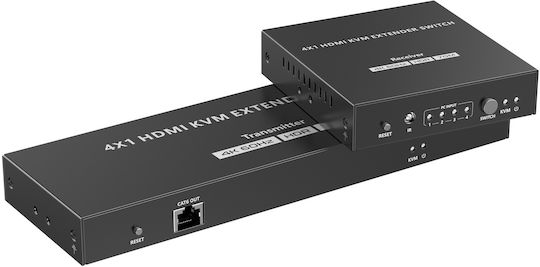 Lenkeng Kvm Hdmi Extender Switch 4-1 Over Ethernet 4k60hz Lkv441ex