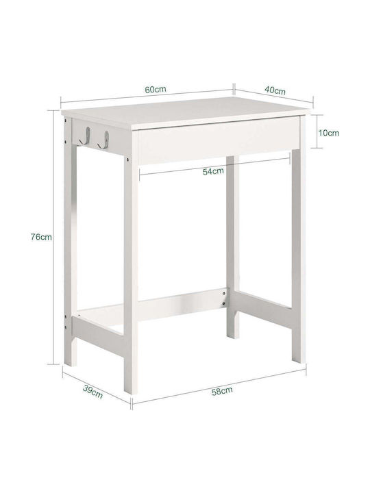 Schreibtisch Holz White 60x76x40cm