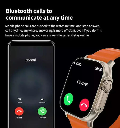 T900 Ultra Smartwatch mit Pulsmesser (Schwarz)