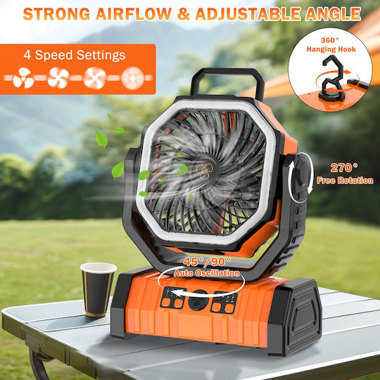 Powertech Mini Klimaanlage USB und Powerbank 15W Orange PT-1430