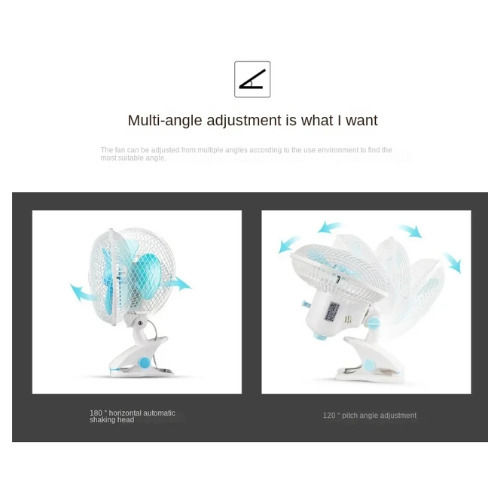 Electric Folding Fan 20W Portable Rotating Fan 18cm 20W with Clip White HJ-200