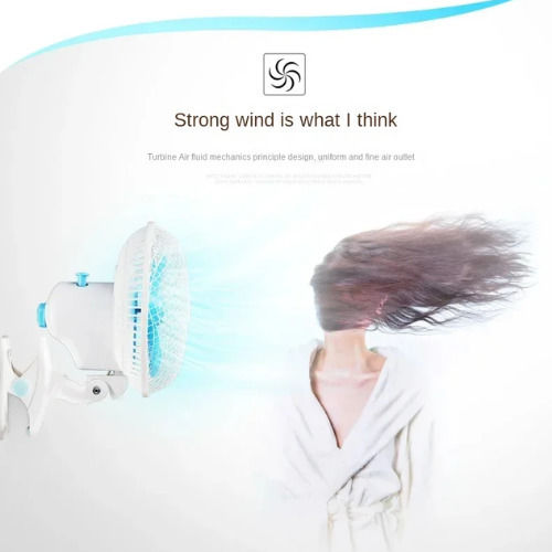 Electric Folding Fan 20W Portable Rotating Fan 18cm 20W with Clip White HJ-200