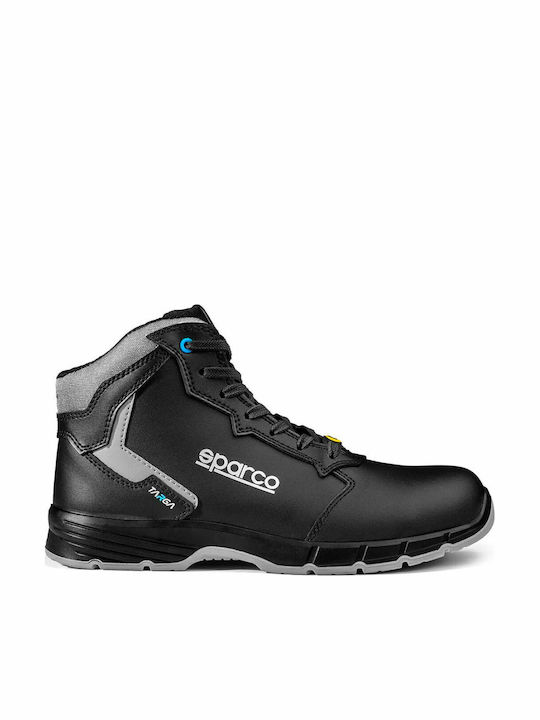 Sparco Black Safety Shoe S3S with ESD, Oil Resistance, Slip Resistance