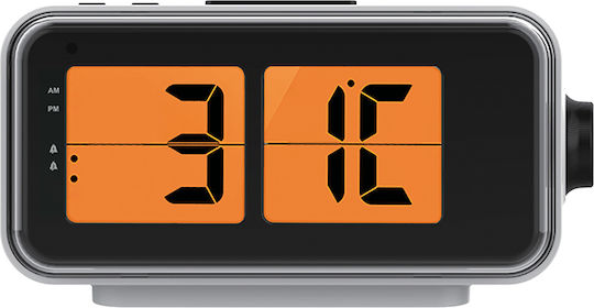 Life Desk Flip Tabletop Digital LED Clock with Alarm Clock Orange 221-0458
