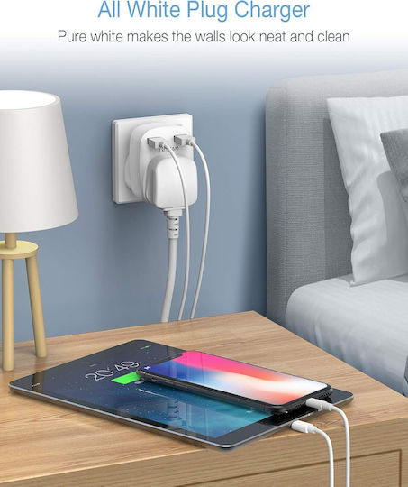 Tessan Einzelne Steckdose 3 Positionen mit 2 USB-A