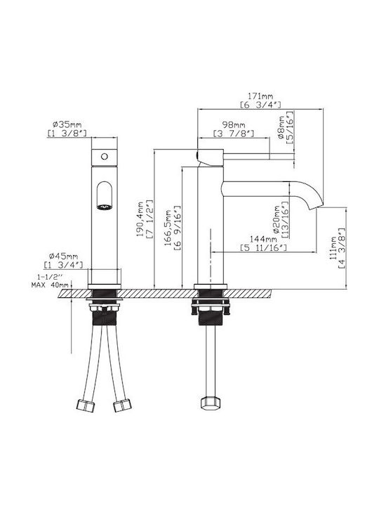 Karag Mixing Sink Faucet Black