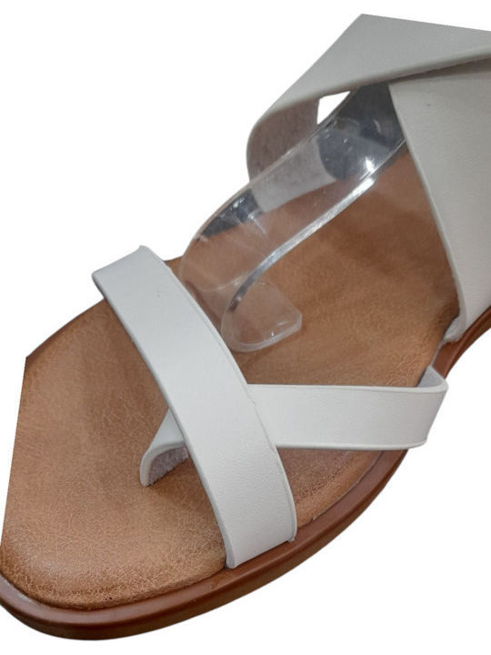 Women's Flat Sandals in White Color