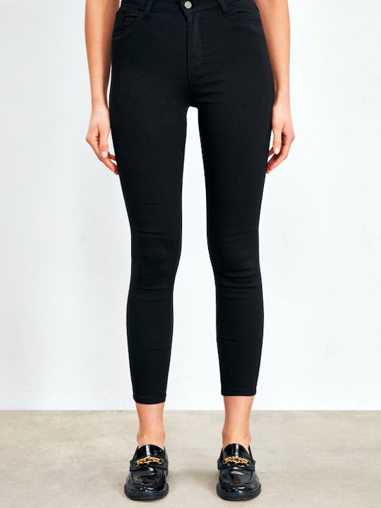 Women's Fabric Trousers Slim Fit Black