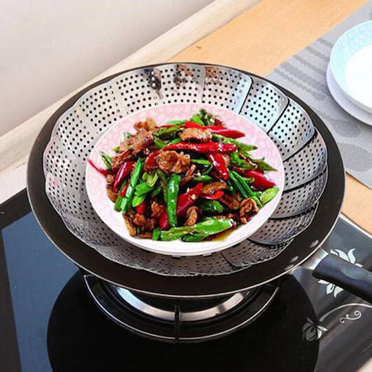 Steamer Basket Foldable Stainless Steel 16cm 9kzn11