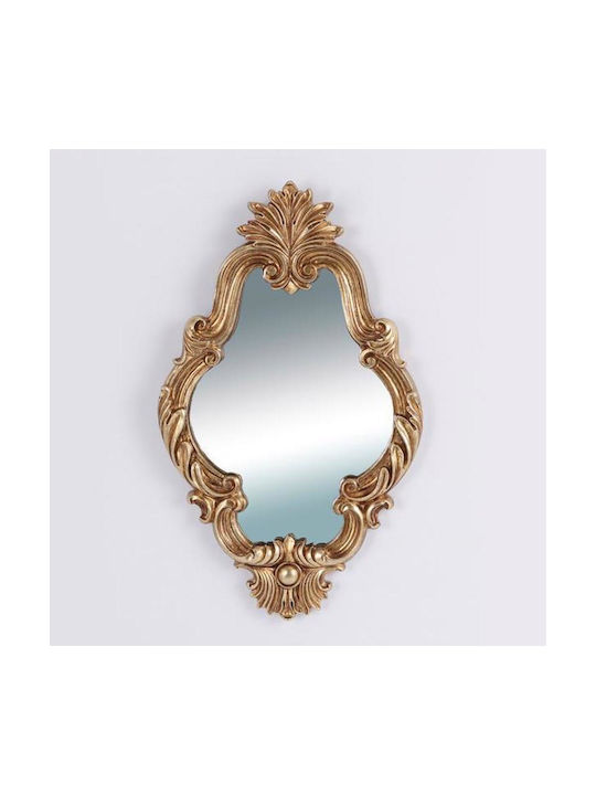 Wall Mirror Oval with Gold Plastic Frame 27.8x16.5cm 1pcs