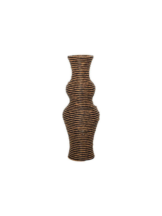 Fylliana Διακοσμητικό Βάζο Rattan Fl378 Μαύρο Y60cm