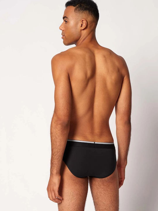 Herren Slips Black mit Mustern 3Packung