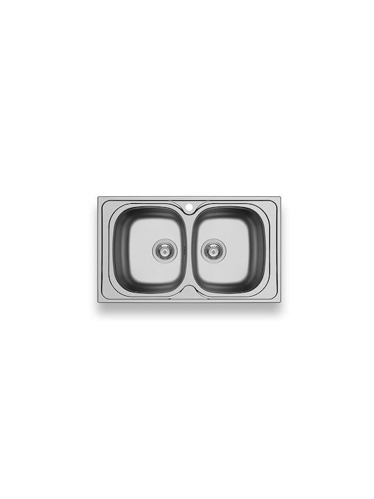 Maidtec Derby 2B 100185701 Drop-In Sink Inox Satin W86xD50cm Silver