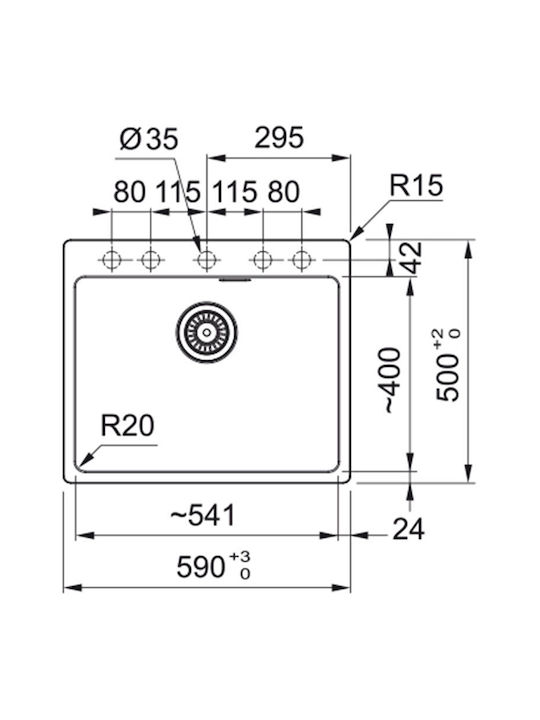 Franke Centro 2.0 CNG 610/210-54 1140674067 Drop-In Мивка от Синтетичен Гранит Ш59xД50см Сив камък