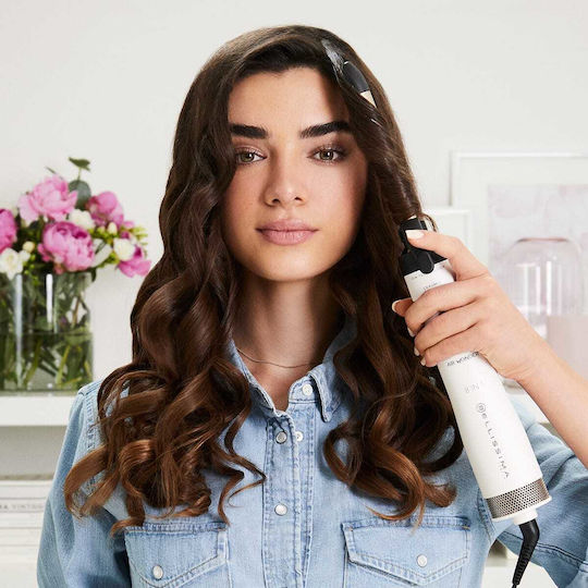Bellissima Air Wonder 8in1 Ceramic Electric Brush with Air for Straightening and Curls 1000W White