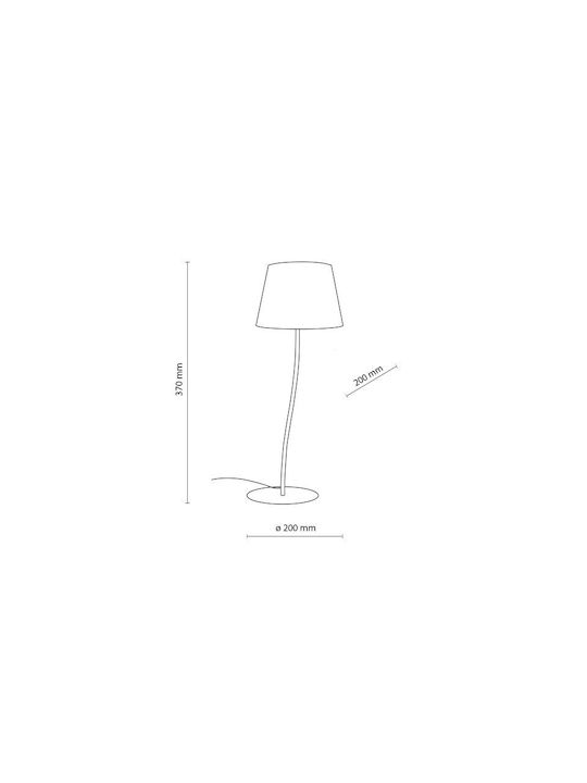 TK Lighting Fabric Table Lamp for Socket E27 with Gray Shade and Brown Base