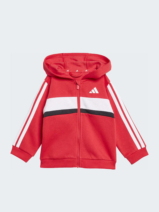 Kids Sweatpants Set Red 2pcs 3-Stripes