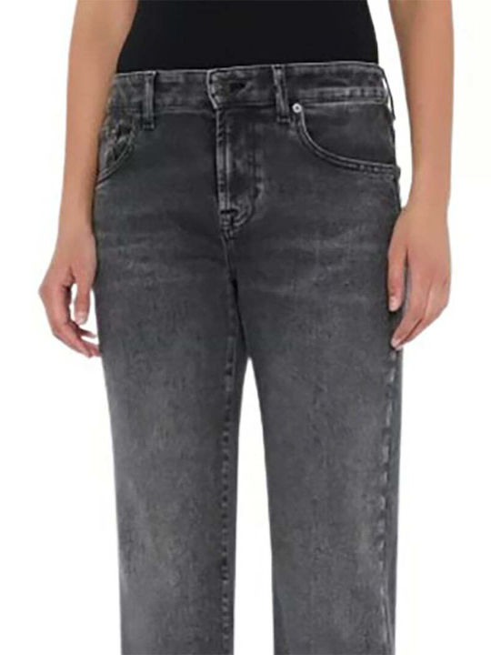 7 All Mankind Calie Blugi de damă cu croială dreaptă Black