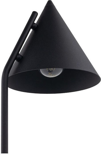TK Lighting Метална Настолна лампа за Цокъл E27 с Черен Абажур и Основа